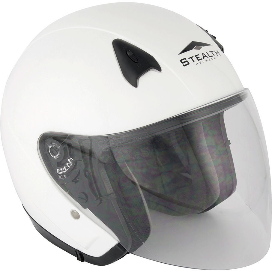 Stealth NT200 Open Face Helmet White