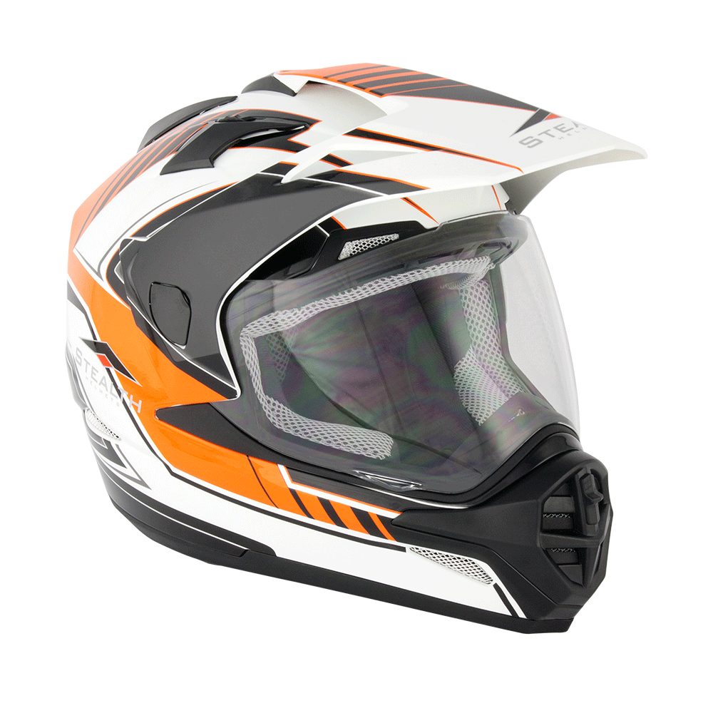 Stealth HD009 Adventure Dual Sport Helmet Orange