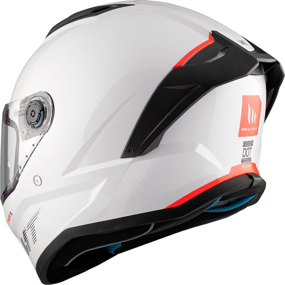 MT Stinger 2 A0 Full Face Helmet Gloss White - FREE UK Shipping, FREE 365 Day Returns | Moto Central