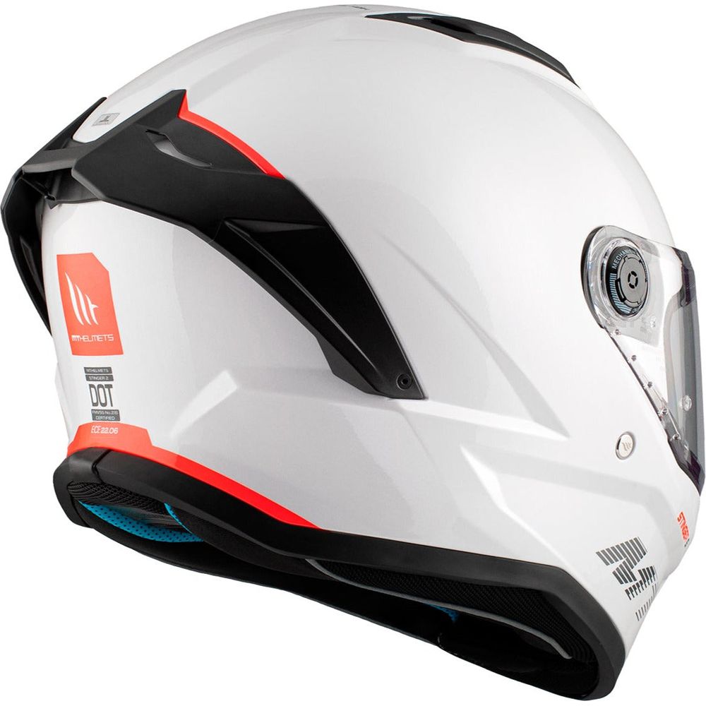 MT Stinger 2 A0 Full Face Helmet Gloss White - FREE UK Shipping, FREE 365 Day Returns | Moto Central