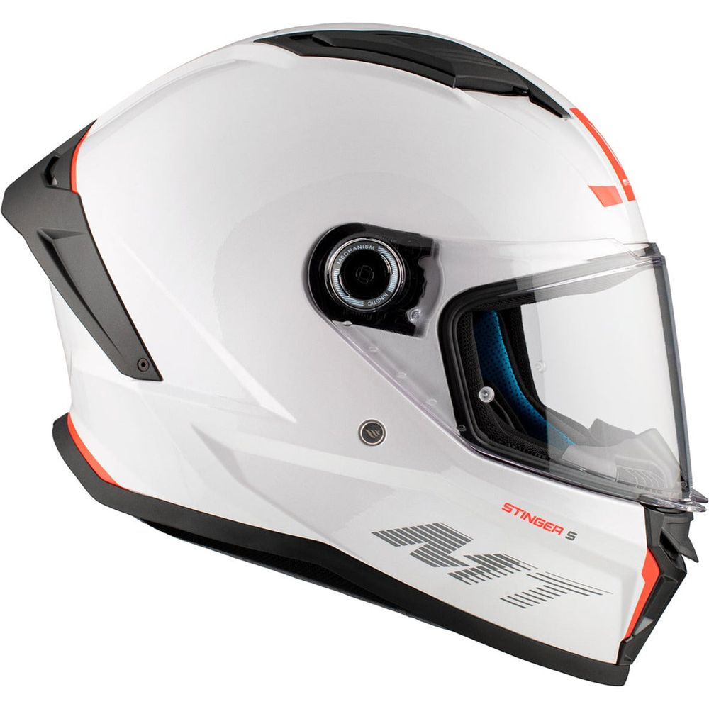 MT Stinger 2 A0 Full Face Helmet Gloss White - FREE UK Shipping, FREE 365 Day Returns | Moto Central