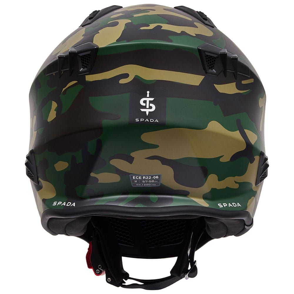 Spada Storm 06 Open Face Helmet Camo Green - FREE UK Shipping, FREE 365 Day Returns | Moto Central