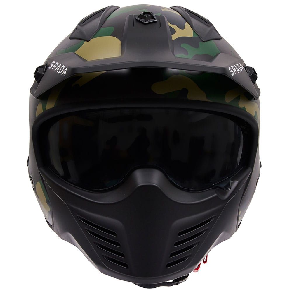 Spada Storm 06 Open Face Helmet Camo Green - FREE UK Shipping, FREE 365 Day Returns | Moto Central