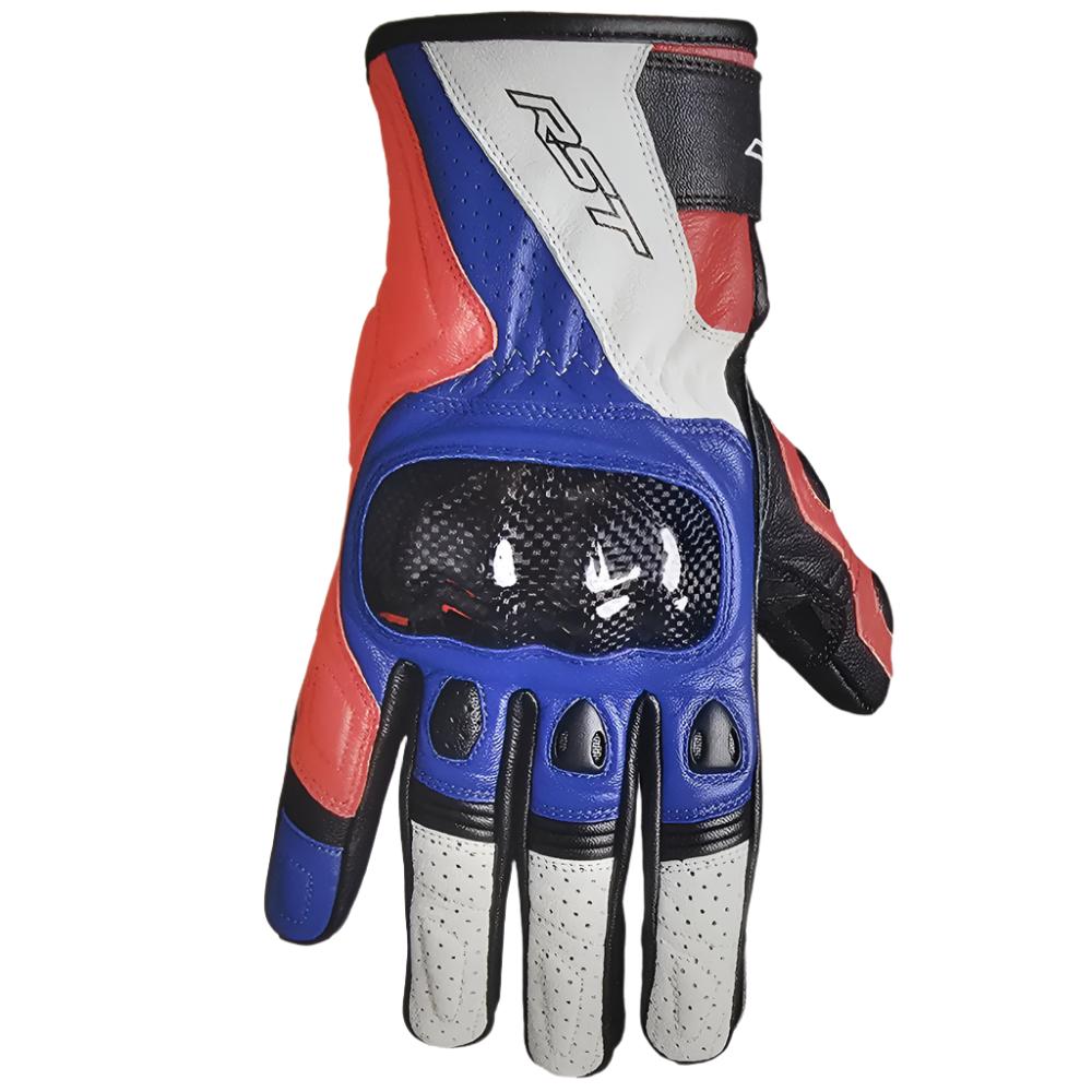 RST Stunt 3 CE Gloves Red / Blue / White - FREE UK Shipping, FREE 365 Day Returns | Moto Central