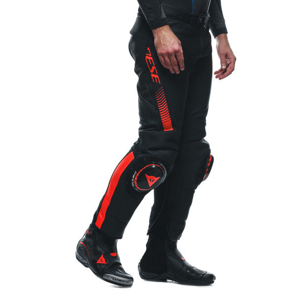 Dainese Super Speed Leather Trouser Black / Fluo Red