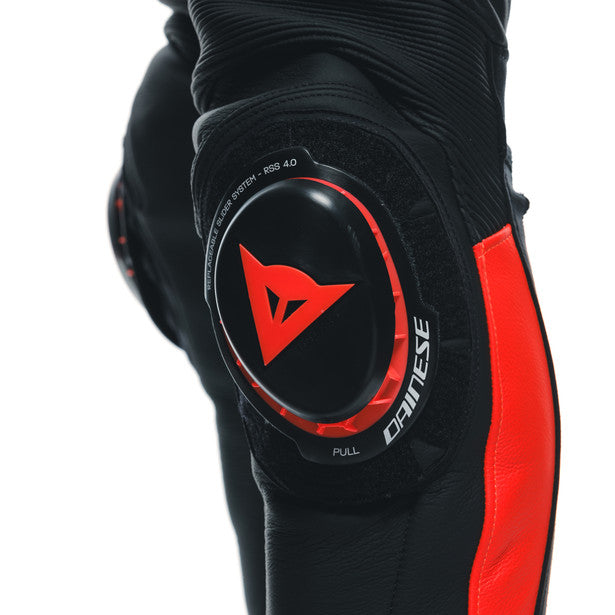 Dainese Super Speed Leather Trouser Black / Fluo Red