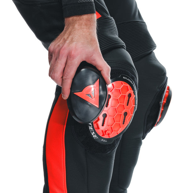 Dainese Super Speed Leather Trouser Black / Fluo Red