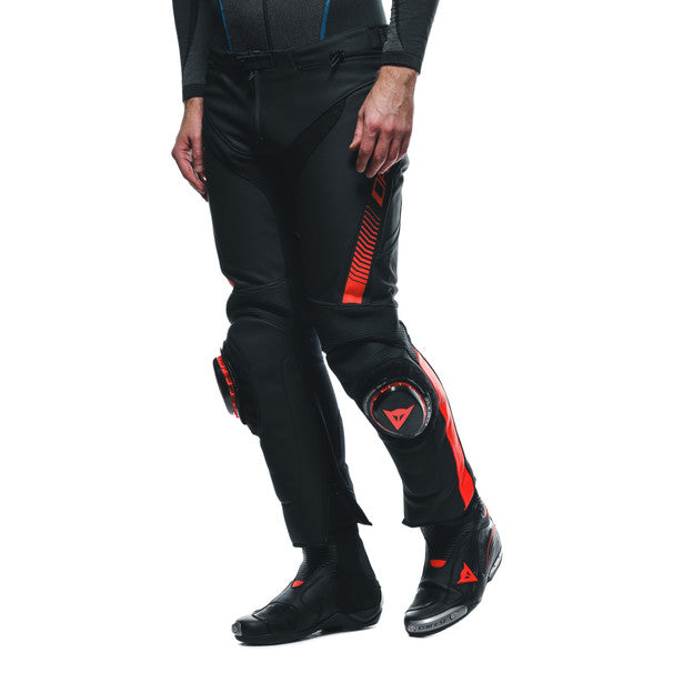 Dainese Super Speed Leather Trouser Black / Fluo Red