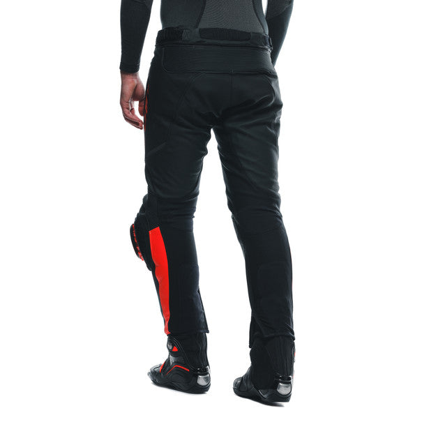 Dainese Super Speed Leather Trouser Black / Fluo Red