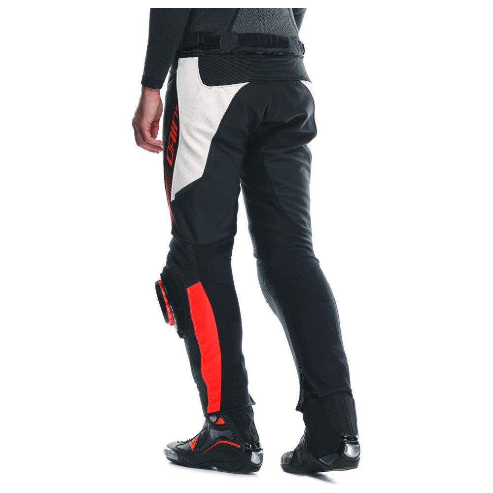 Dainese Super Speed Perforated Leather Trouser Black / White / Fluo Red