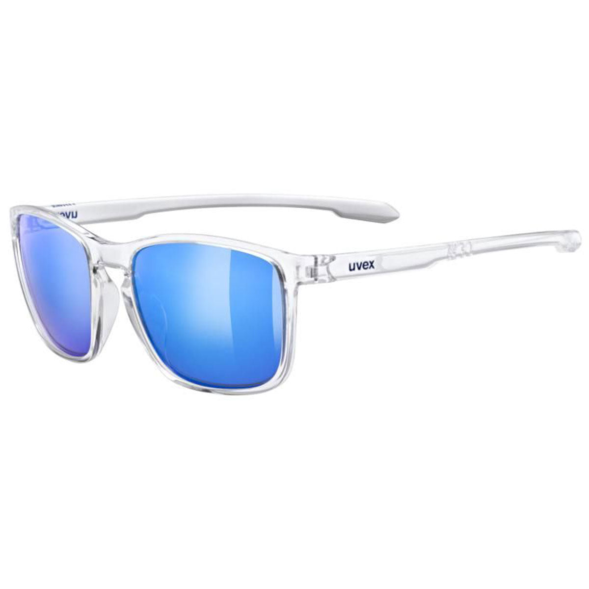 Uvex LGL 52 Sunglasses Clear With Mirror Blue Lenses  - FREE UK Shipping, FREE 365 Day Returns | Moto Central