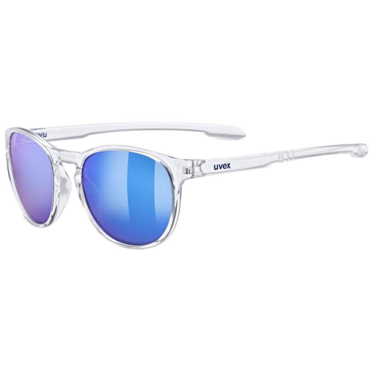 Uvex LGL 53 Sunglasses Clear With Mirror Blue Lenses - FREE UK Shipping, FREE 365 Day Returns | Moto Central