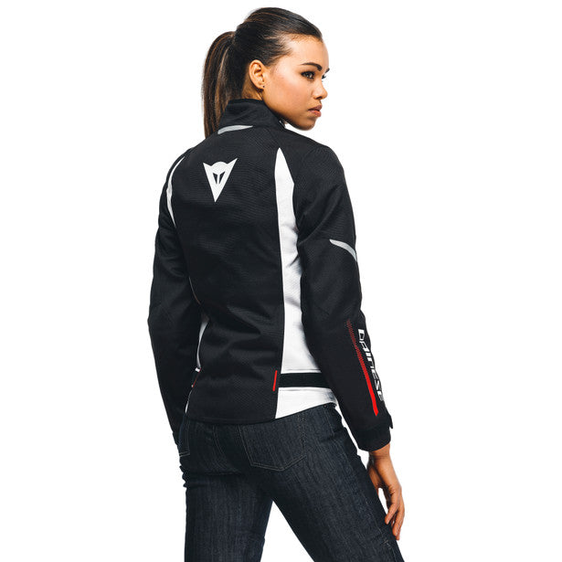 Dainese Veloce D-Dry XT Ladies Textile Jacket Black / White / Lava Red