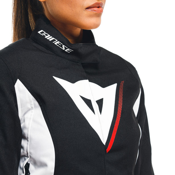 Dainese Veloce D-Dry XT Ladies Textile Jacket Black / White / Lava Red