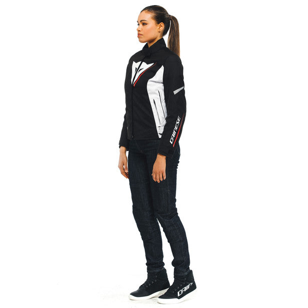 Dainese Veloce D-Dry XT Ladies Textile Jacket Black / White / Lava Red