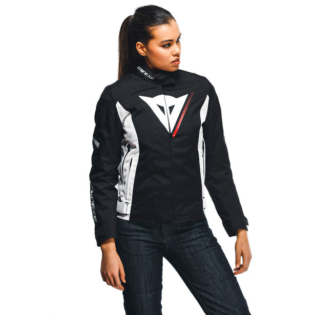 Dainese Veloce D-Dry XT Ladies Textile Jacket Black / White / Lava Red