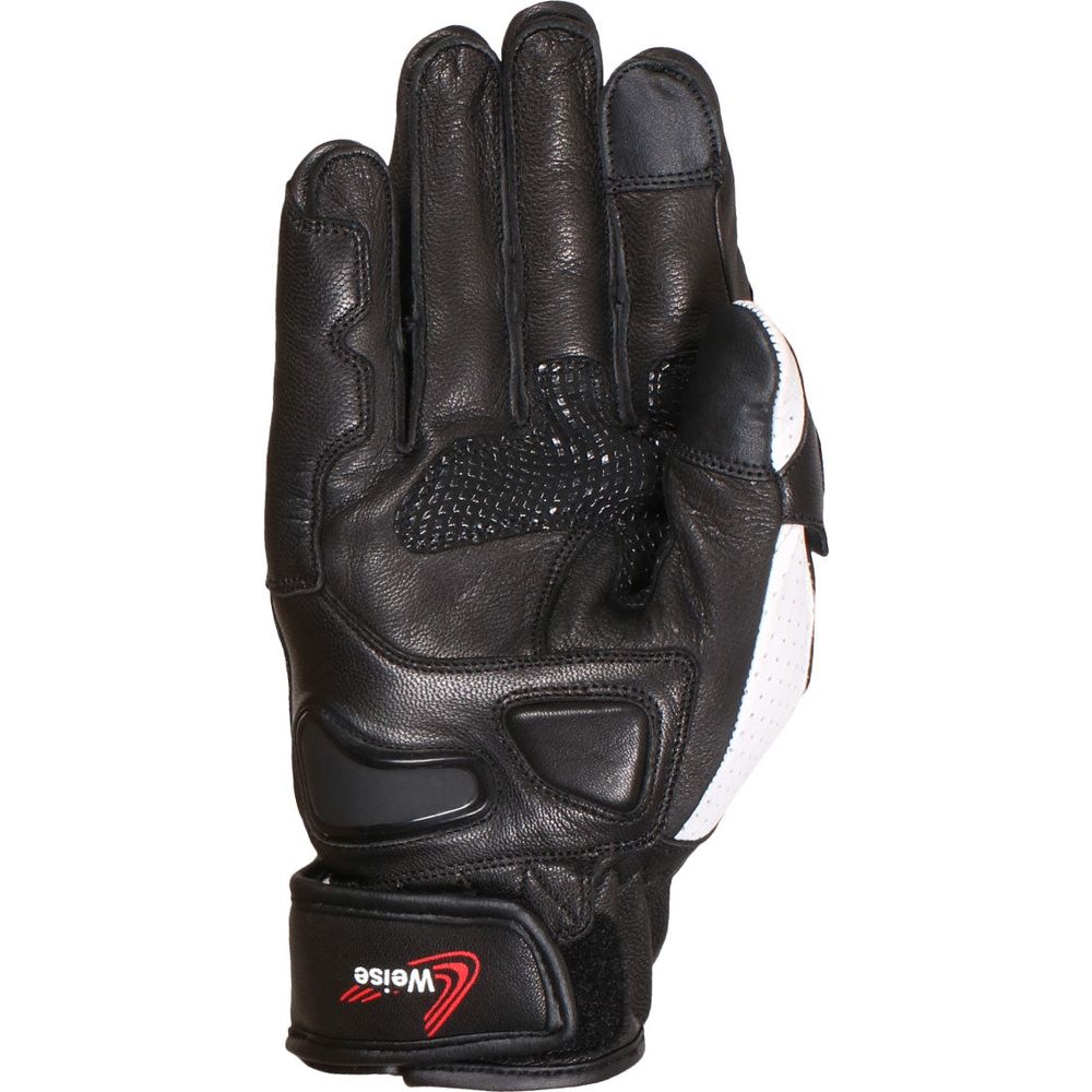 Weise Apex Leather Gloves Black / White - FREE UK Shipping, FREE 365 Day Returns | Moto Central