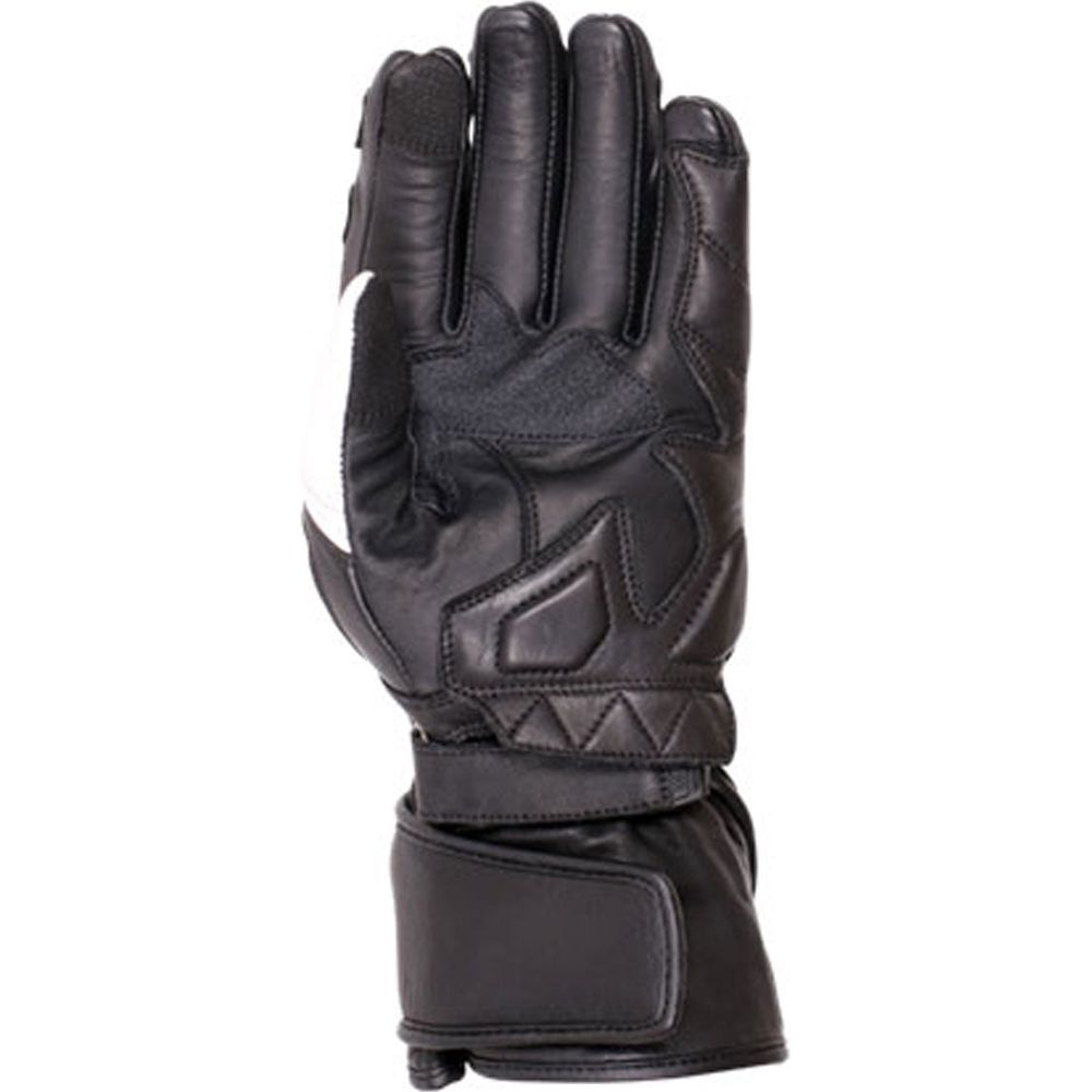 Weise Falcon Leather Gloves Black / White - FREE UK Shipping, FREE 365 Day Returns | Moto Central