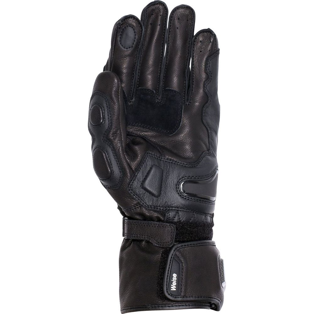 Weise Rennen Leather Gloves Black / White - FREE UK Shipping, FREE 365 Day Returns | Moto Central