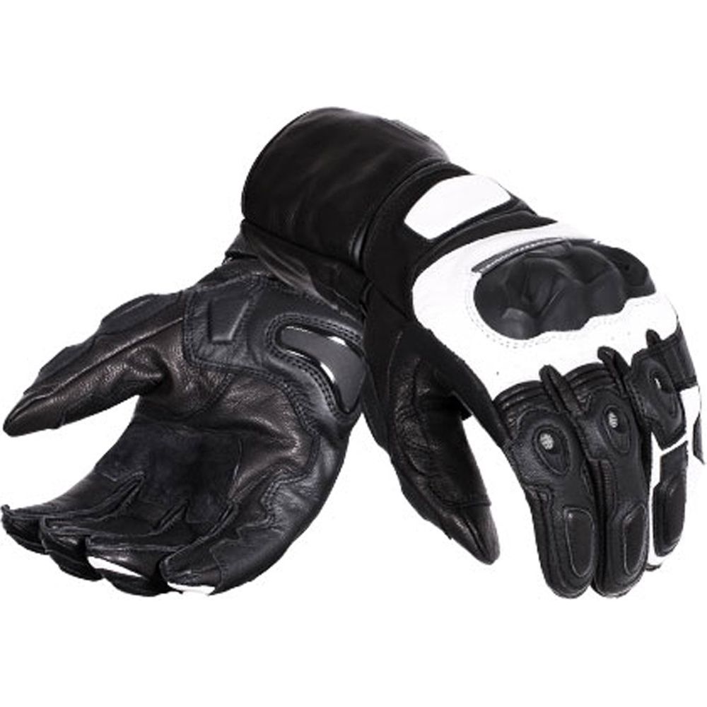 Weise Rennen Leather Gloves Black / White - FREE UK Shipping, FREE 365 Day Returns | Moto Central