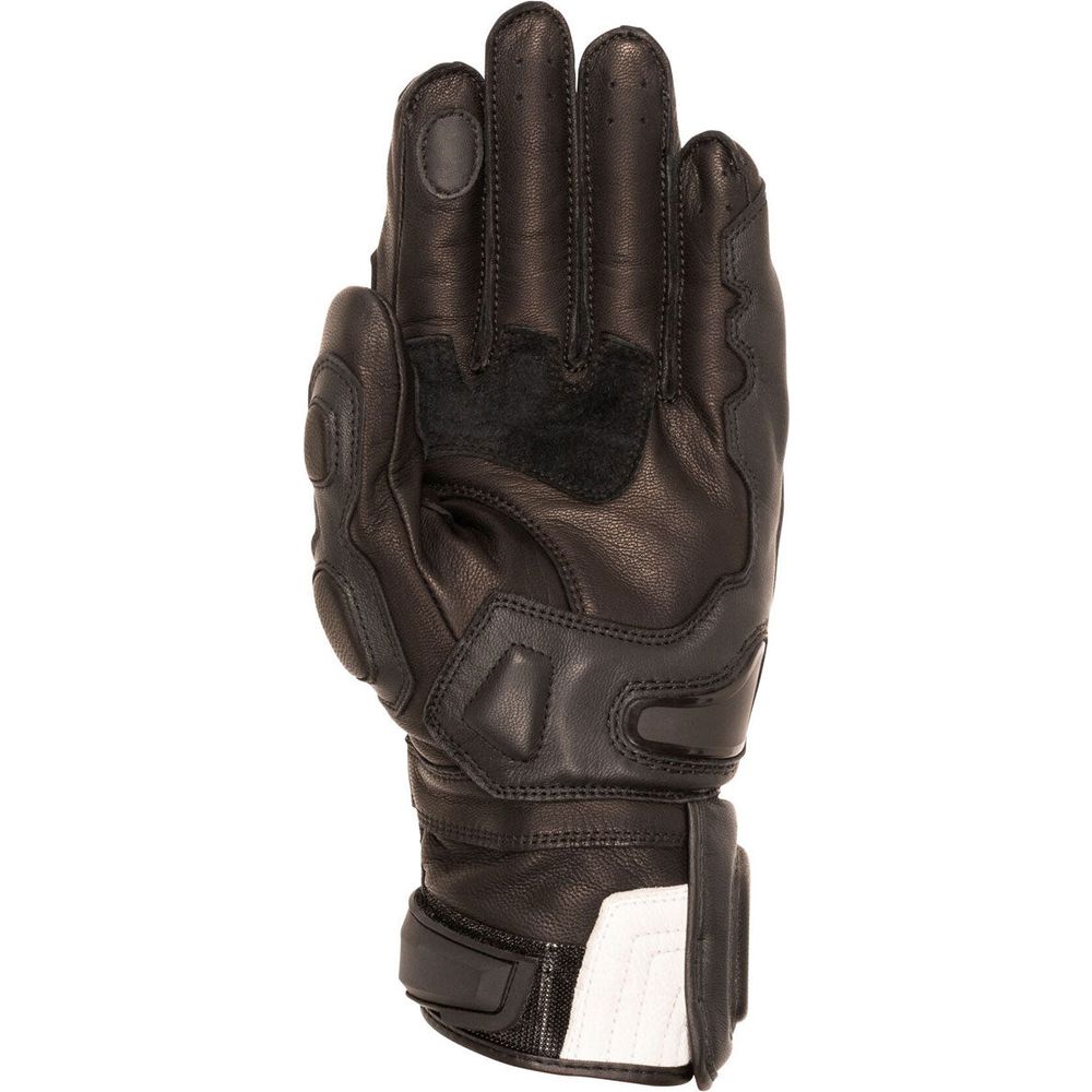 Weise Sprint Leather Gloves Black / White - FREE UK Shipping, FREE 365 Day Returns | Moto Central