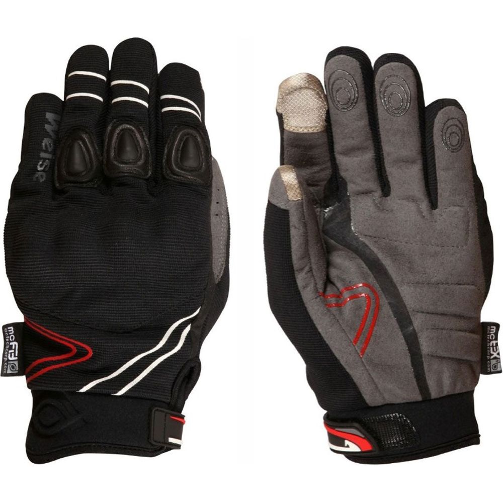 Weise Wave Textile Gloves Black - FREE UK Shipping, FREE 365 Day Returns | Moto Central