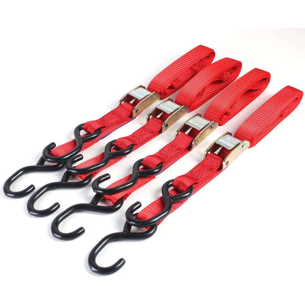 Bike It 4 Piece Autolock Tiedown Red - FREE UK Shipping, FREE 365 Day Returns | Moto Central