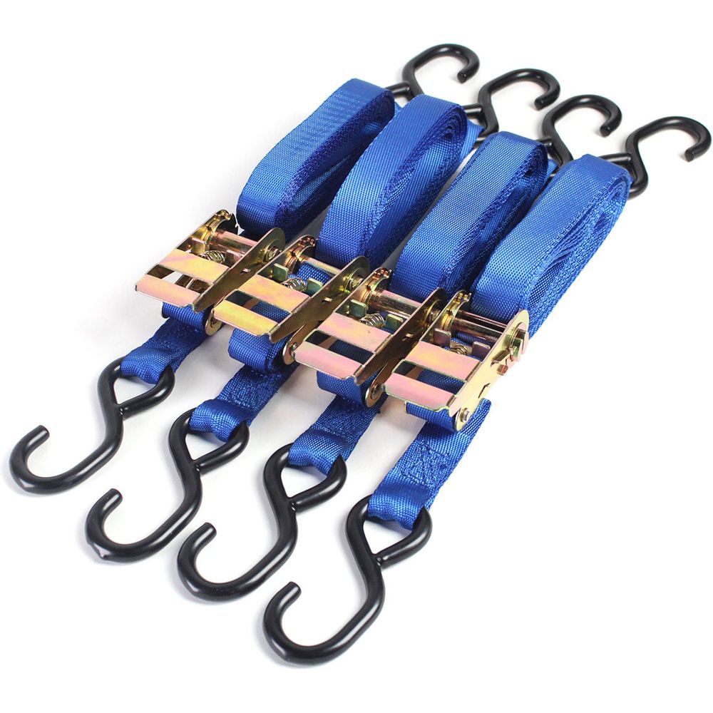 Bike It 4 Piece Ratchet Tiedown Blue