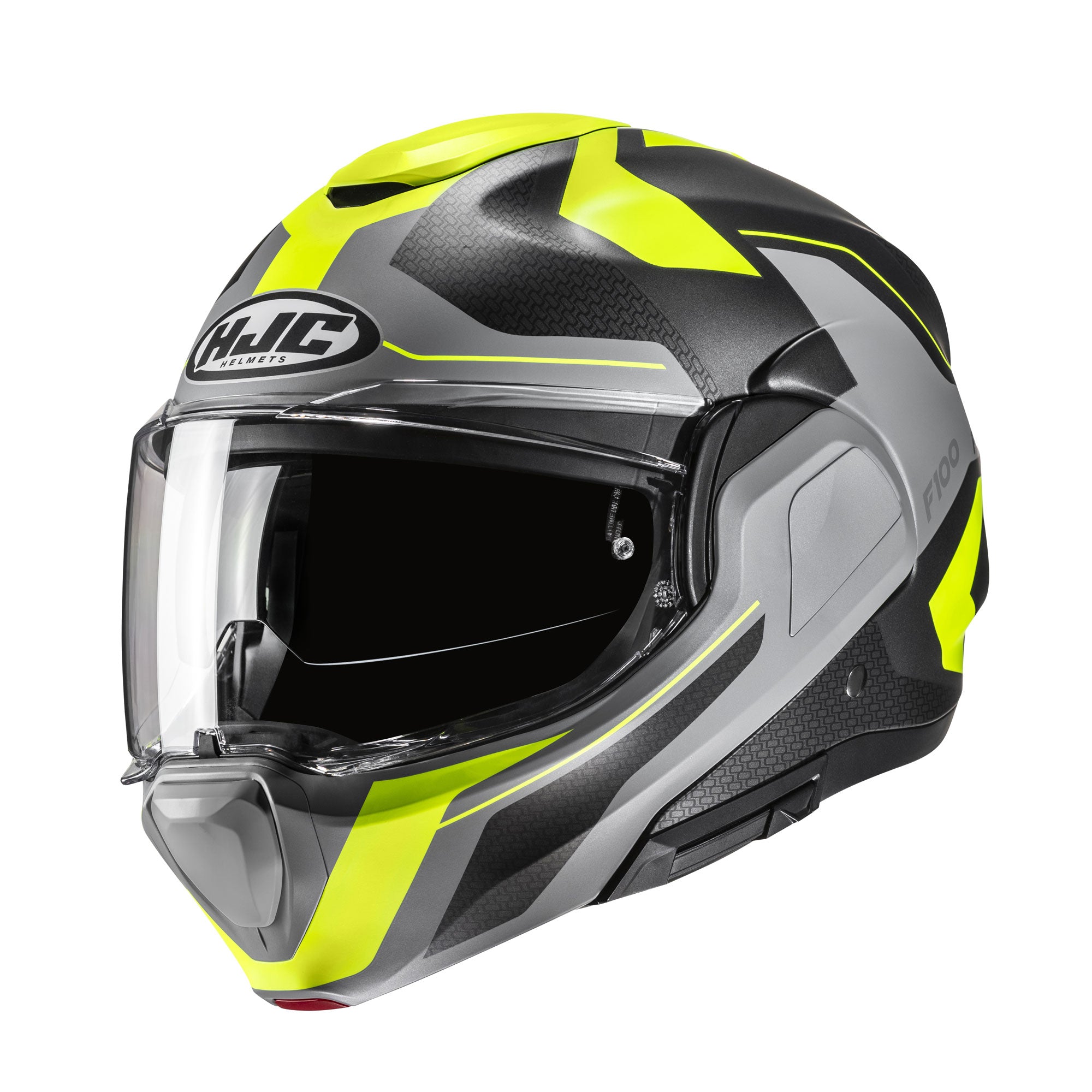 HJC F100 Bios Flip-Up Helmet MC3HSF Yellow  - FREE UK Shipping, FREE 365 Day Returns | Moto Central