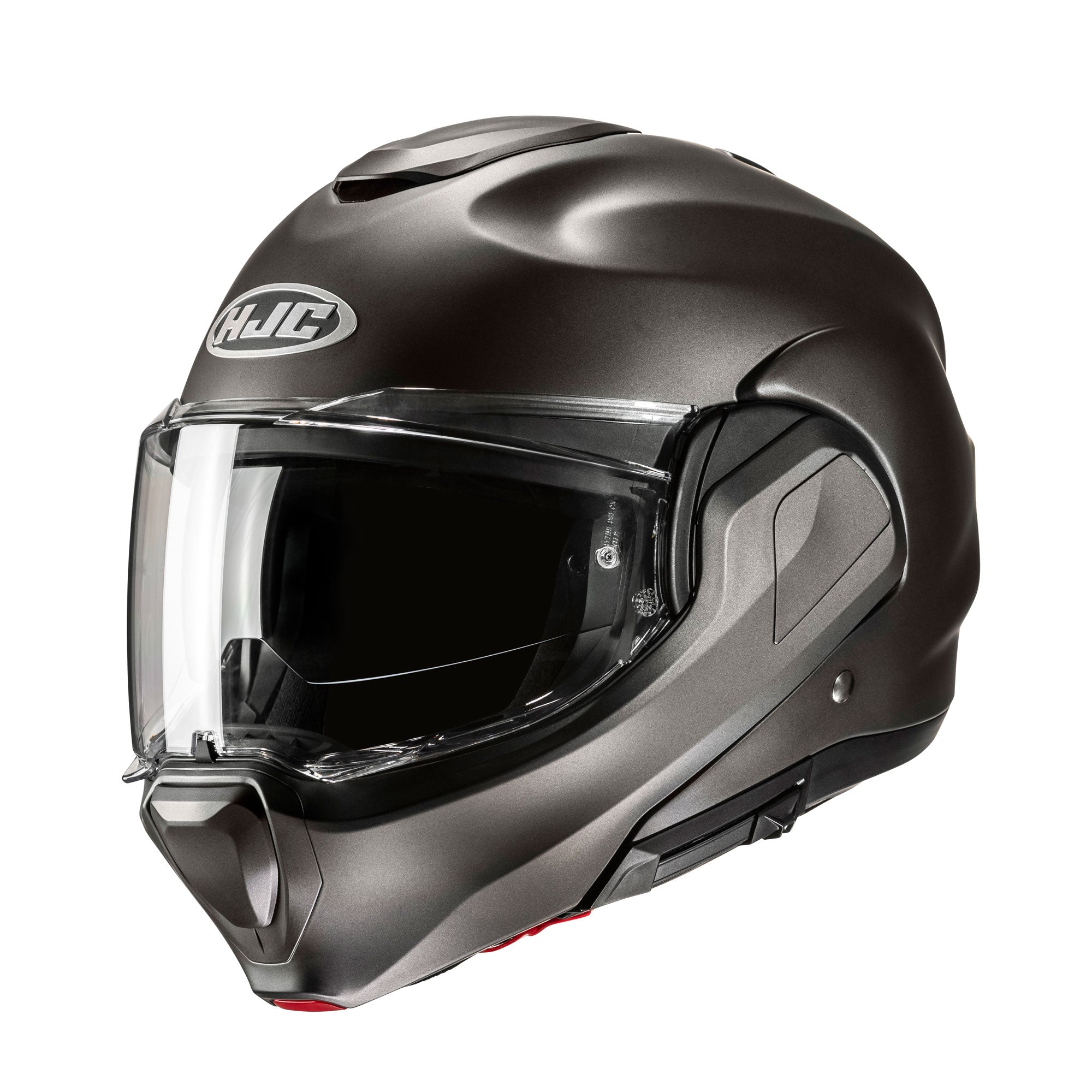 HJC F100 Semi Flat Flip-Up Helmet Titanium  - FREE UK Shipping, FREE 365 Day Returns | Moto Central