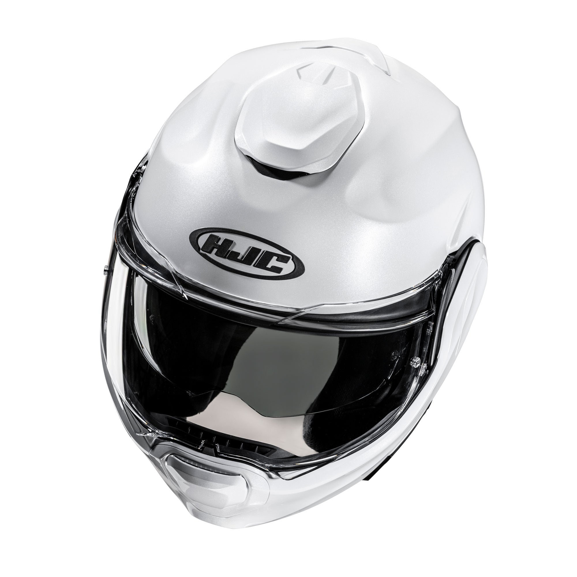 HJC F100 Flip-Up Helmet Pearl White  - FREE UK Shipping, FREE 365 Day Returns | Moto Central