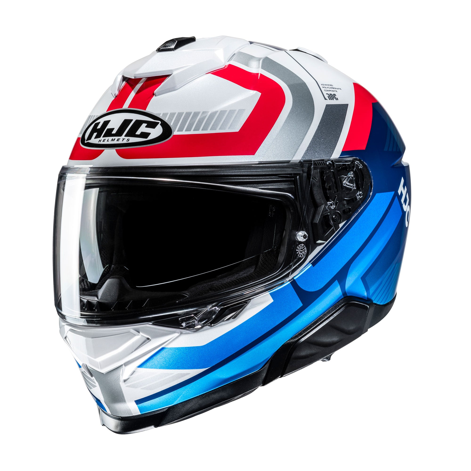 HJC i71 Viz Full Face Helmet MC21 White / Red / Blue - FREE UK Shipping, FREE 365 Day Returns | Moto Central