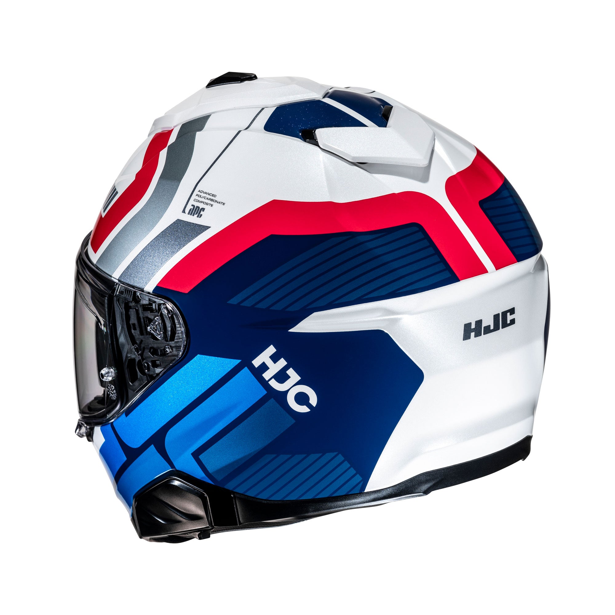 HJC i71 Viz Full Face Helmet MC21 White / Red / Blue - FREE UK Shipping, FREE 365 Day Returns | Moto Central