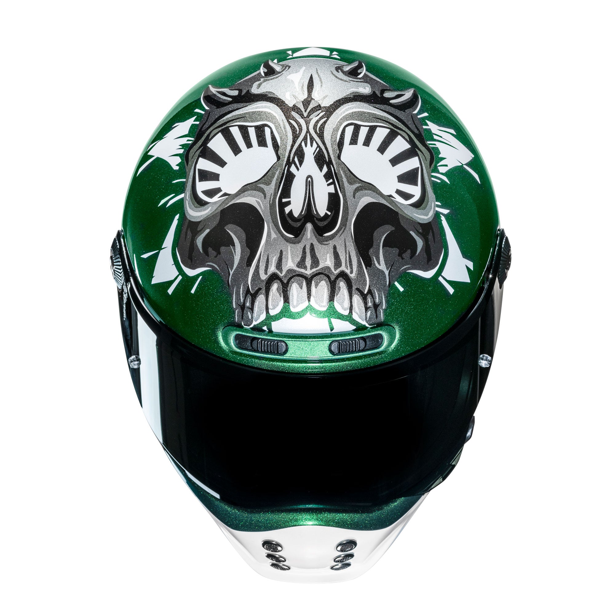 HJC V10 Crania Full Face Helmet MC4 Green - FREE UK Shipping, FREE 365 Day Returns | Moto Central