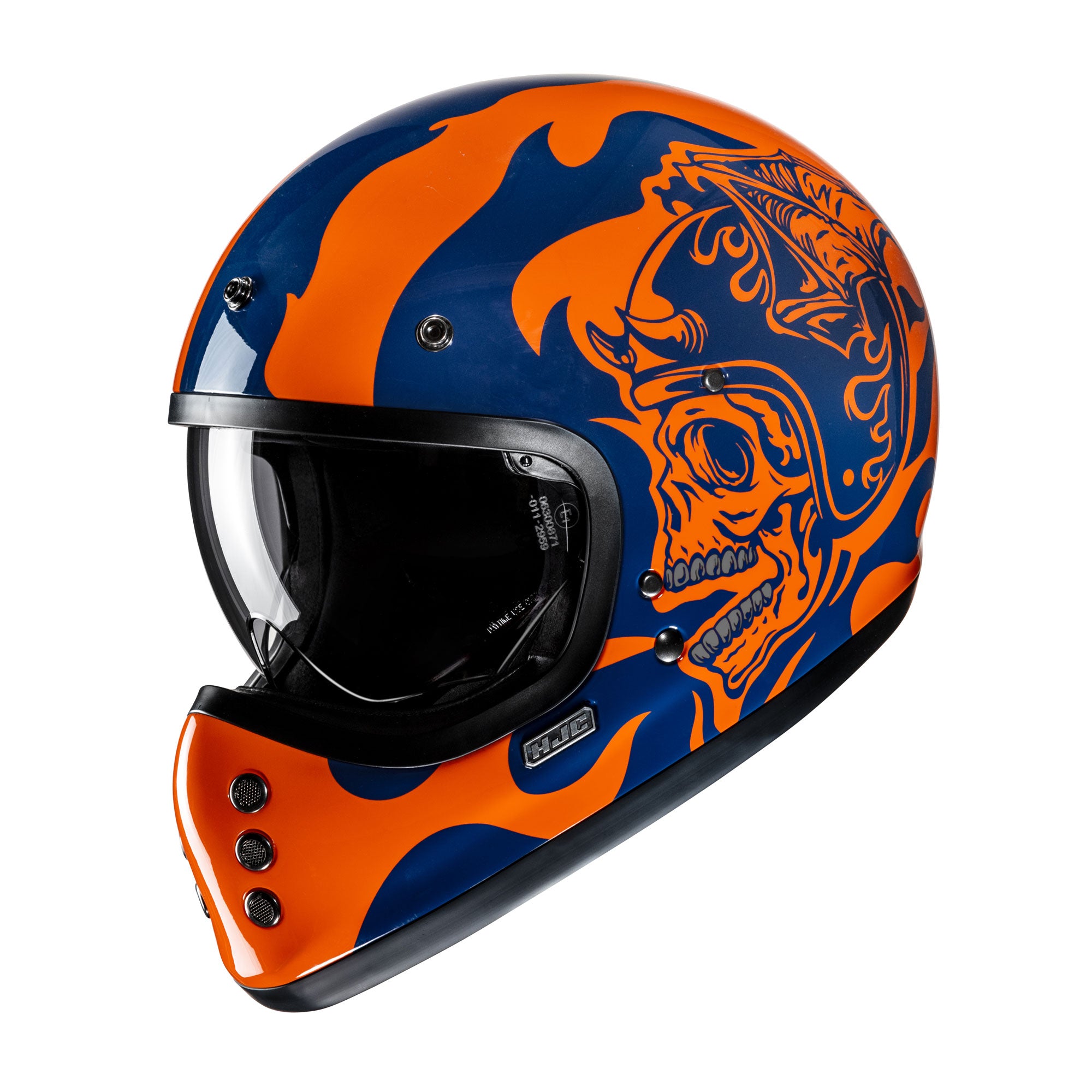 HJC V60 Flame Full Face Helmet MC27 Blue / Orange  - FREE UK Shipping, FREE 365 Day Returns | Moto Central